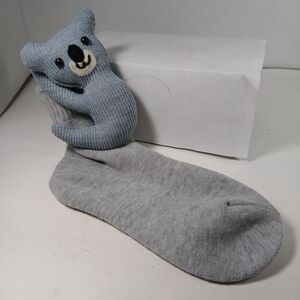 Gray Koala Themed  Socks